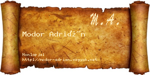 Modor Adrián névjegykártya